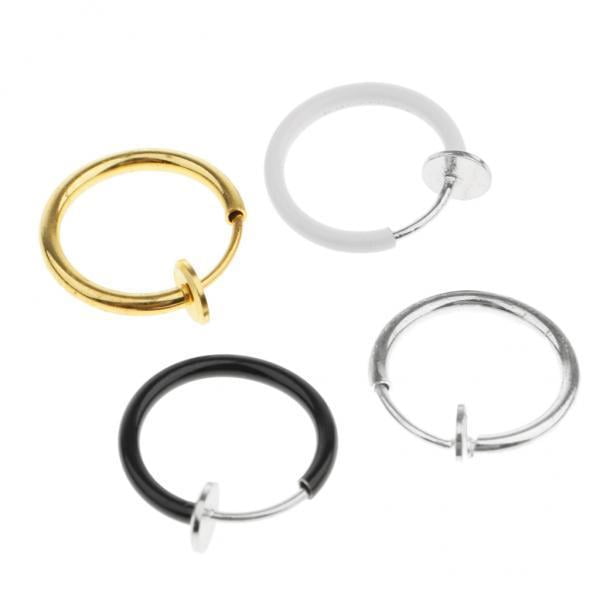 2x4pcs Clip Multicolor En La Nariz Oreja Septum Labio Ceja Oreja Sin Perforación Zulema Clip en el anillo de la nariz