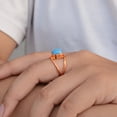thumbnail image 2 of Arizona Turquoise Solid Pure Copper Ring – Minimalist Blue Gemstone Statement Ring, Handmade Jewelry, 2 of 2