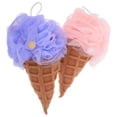 thumbnail image 1 of 2 esponjas de baño con forma de helado, accesorio exfoliante de ducha para mujer, suave, para el hogar y para viajes., 1 of 6