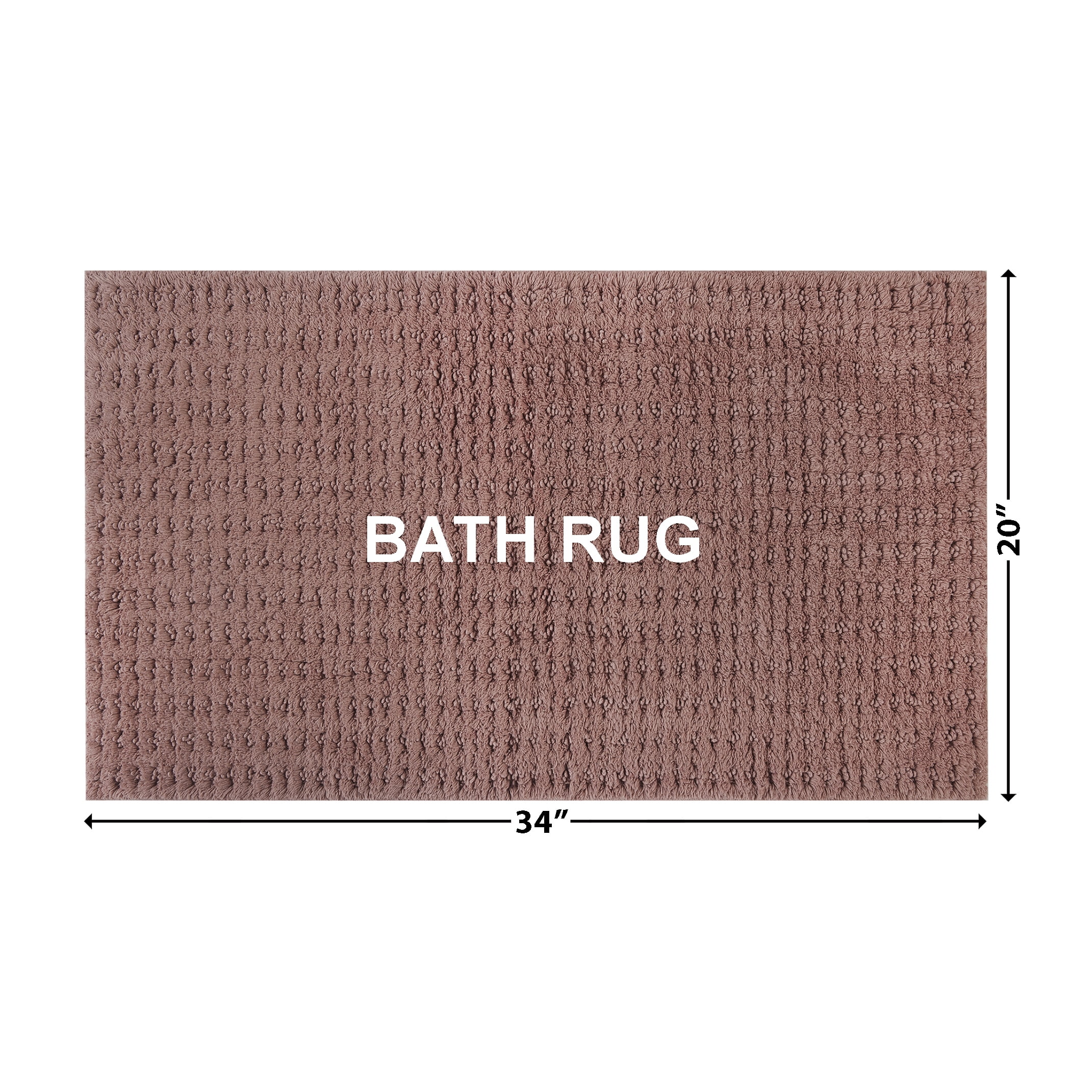 Beautiful by Drew Barrymore Cotton Bath Rug, Rose Pink, 20 in x 34 in