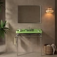 thumbnail image 3 of 36"Console Bathroom Sink, Freestanding Console Sink With Stainless Brushed Gold Legs, Modern Bathroom Vanity with 3 Tap Holes, 3 of 6