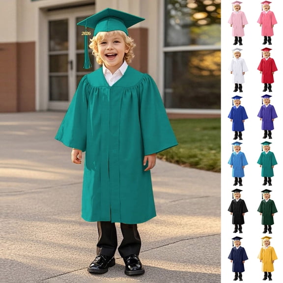 Toddler Preschool Graduation Cap and Gown Set Green Cap and Gown for Kids Kids Ceremony Party Gift