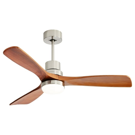 

Ceiling Fan with Lights 52 Ceiling Fan with Remote Control Noiseless Reversible DC Motor and 3 Wood Blades Timer 6 Speed for Patio Bedroom Office Light Brown