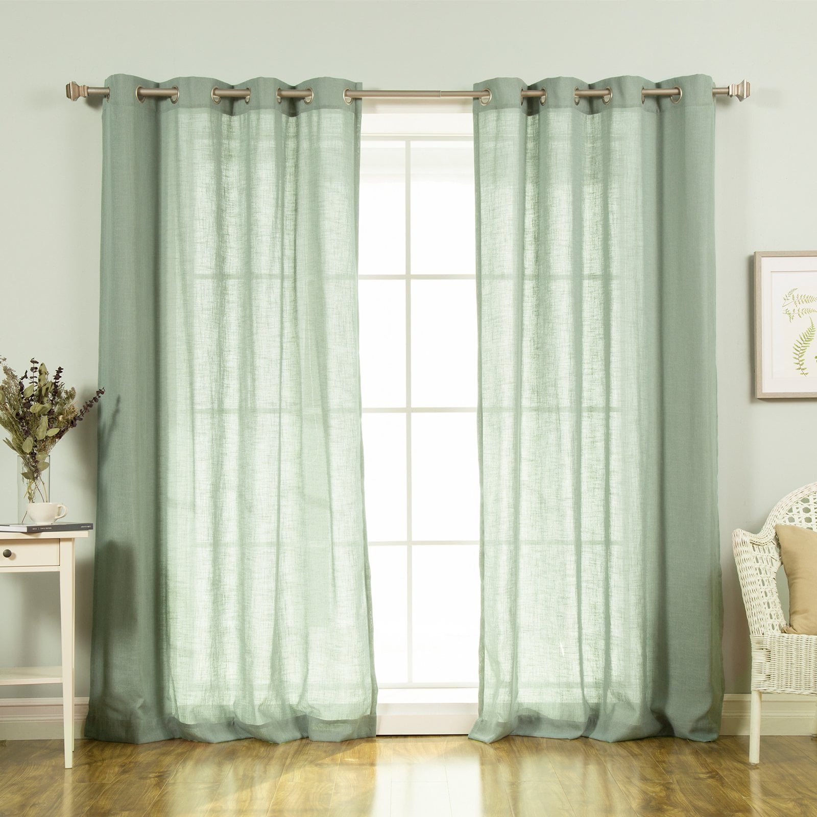 Best Home Fashion Faux Linen Blend Curtain Panels ...