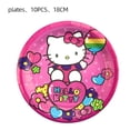 thumbnail image 4 of Vajilla desechable con temática rosa de Hello Kitty para niños, decoración de fiesta de cumpleaños, globos para niñas, suministros de adorno para pasteles, novedad, 4 of 4