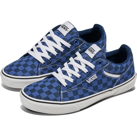 Vans Men's Seldan Shoe, Tonal Check Dress Blues, Size 11