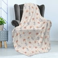 thumbnail image 4 of Floral Soft Flannel Fleece Throw Blanket, Pastel Blossoming Rose Flower on Muted Background Print, Cozy Plush for Indoor and Outdoor Use, 50" x 70", Baby Pink Multicolor, by Ambesonne, 4 of 5
