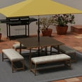 thumbnail image 2 of Jordan Manufacturing 46" x 17" Andorra Umber Brown Damask Rectangular Outdoor Settee Swing Bench Cushion with Ties and Welt, 2 of 9