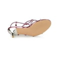 thumbnail image 5 of BLISSFUL STEP Women's Shoes Rhinestone Strap Slingback Kitten Heel Sandals Pink 7, 5 of 7