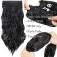thumbnail image 4 of SEGO Clip in Hair Extensions Full Head Thick Long Curly Wave Hair 4 PCS Set Black/Brown/Blonde/Auburn 22", 4 of 10