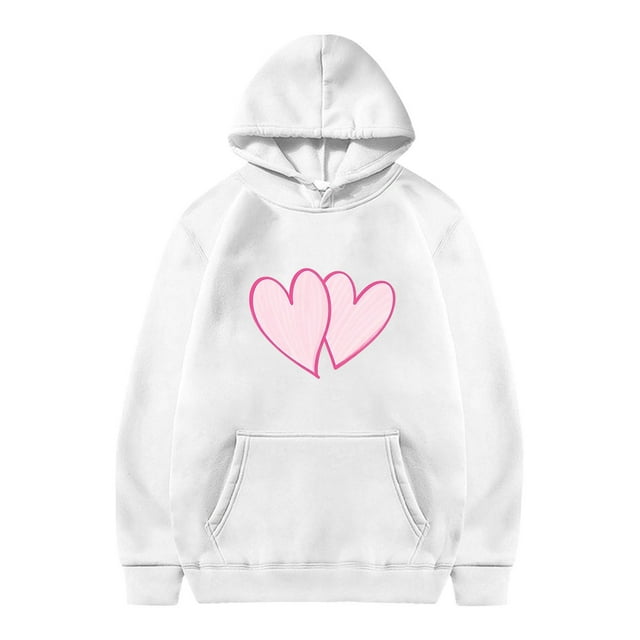 Girls Fall Shirts & Blouses Winter Spring Large Size Drawstring Hooded Long Sleeve Loose Fit White Going Out Fall Tops for 13-14 Years