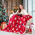 thumbnail image 5 of Sherpa Christmas Throw Blanket, Fuzzy Fluffy Soft Cozy Blanket, Fleece Flannel Plush Microfiber Blanket for Couch Bed Sofa (50" X 60", Red Snowman), 5 of 7