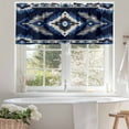thumbnail image 4 of Abstract Ethnic Style Pattern Valances for Windows, 42 x 12in, Retro Blue White Weaving Art Rod Pocket Kitchen Valance Curtain Light Filtering Window Treatments for Living Room Bedroom, 1 Panel, 4 of 7