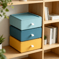 thumbnail image 3 of Dongrens Stackable Colorful Drawer Storage Organizer, Plastic Desktop Drawers, Cosmetics Stationery Holder for Home Office Supplies, 7.4x7.8x9.3 Inch, 3 of 5
