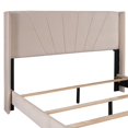thumbnail image 2 of Queen Size Velvet Upholstered Platform Bed Beige Beige, 2 of 5