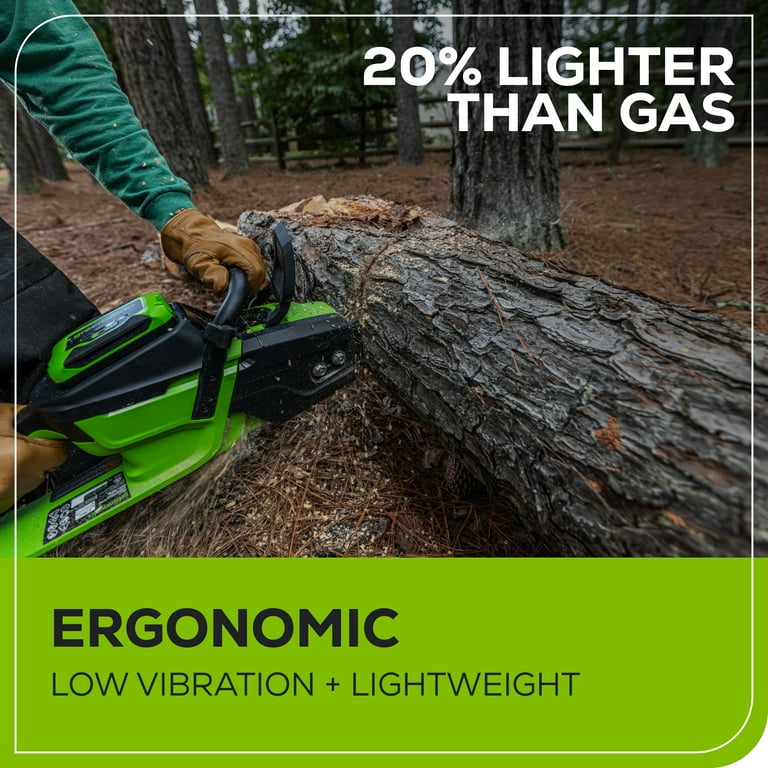 Greenworks 40V 16 Brushless Cordless Chainsaw (Great For Tree Felling,  Limbing, Pruning, and Firewood / 75+ Compatible Tools), 4.0Ah Battery and