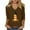 Brown, variant on Casual 3/4 Sleeve V Neck Shirt for Women Funny Holiday Graphic Tee Fall Winter Loose Thanksgiving Pumpkin Print Tunic Tops
