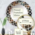 thumbnail image 3 of Designart "Cubist Visions in Gold and Black IV" Cubism Round Wall Mirror - Modern Oval Printed Decorative Oversized Mirror - Multiple Color Options, 3 of 4