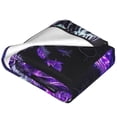 thumbnail image 2 of Bingfone Purple Plant White Tiger Print Flannel Fleece Blanket Throw Blanket for Bed,Sofa,Couch,Travel,Camping(60"x50" ), 2 of 8