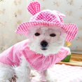thumbnail image 3 of Saient Summer Lovely Bear's Ear Pet Dog Hat Lattice Dogs Caps For Small Medium Dogs Cats Adjustable Puppy Kitten Hats Pet Accessories Chihuahua, 3 of 6