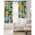 thumbnail image 2 of Yellow Lemon Kitchen Curtains Summer Botanical Fruit Blue Striped Cafe Short Curtains for Bathroom Blackout Window Curtain Grommet Small Window Treatment Drapes for Bedroom Living Room 27.5"x39"x2, 2 of 9