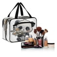 thumbnail image 6 of Travel Hanging Toiletry Bag with 4 Zipped Compartments Waterproof Makeup Accessories Spacious Cosmetic Bag Cute Big-eyed Panda Medium, 6 of 9
