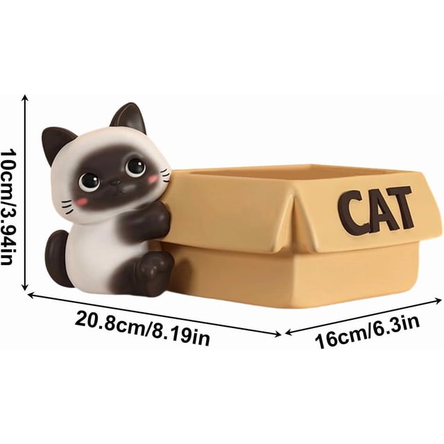 Bol de Rangement en Forme de Chat en Résine pour Bonbons, Clés, Bijoux, Entrée, Table, Salon, Chambre, Armoire