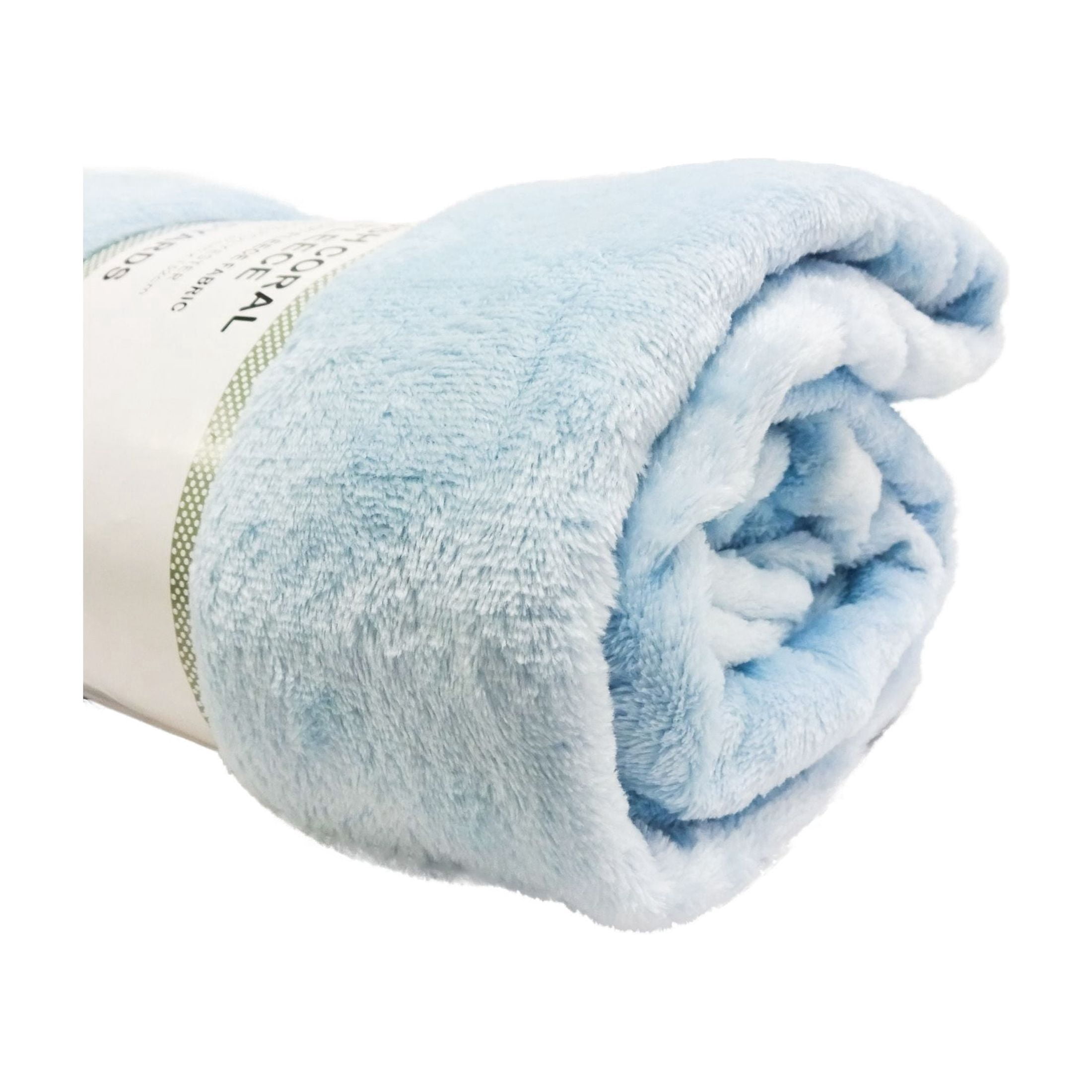 (2 pack) Shason Textile 1.5 Yard Cut Plush Coral Fleece Fabric, Light Blue, 54" Wide for Sewing & Crafts