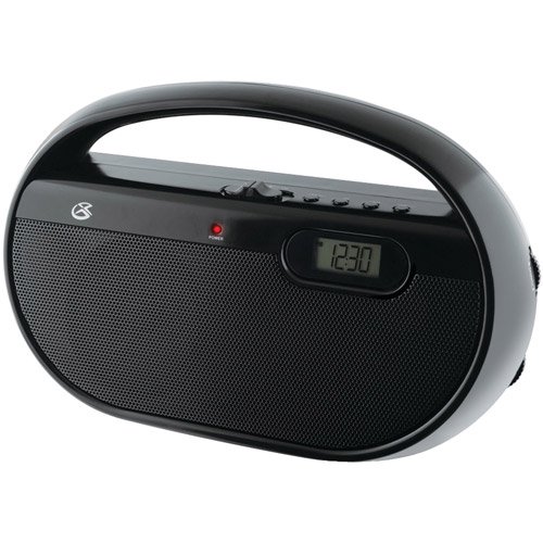 GPX R602B AM/FM Portable Clock Radio, Black