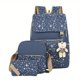 thumbnail image 4 of Juego De Mochila Con Solapa Con Estampado De Estrellas De 3 Uds, Mochila Escolar Kawaii Para Estudiantes Con Bandolera Y Monedero, Mochila De Viaje Informal, 4 of 4