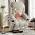 thumbnail image 3 of Power Lift Recliner for Elderly, Heavy Duty Electric Recliner Chair with Remote, Plush Fabric Reclining Sofa Chair, Beige, 3 of 7