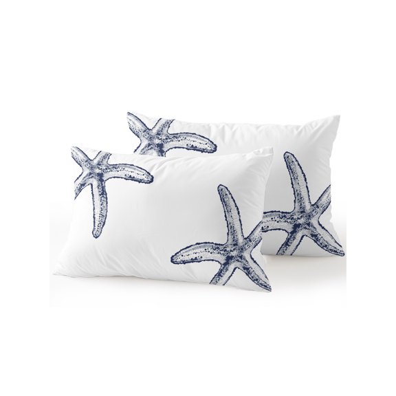 Outdoor Pillows Waterproof, Starfish Coastal Bedding Throw Pillows with Insert for Couch Sofa Bed, Seaside Nautical Summer Ocean Sea 12x20 Inch Pillowcases Decorative Camping Patio Pillow Set of 2