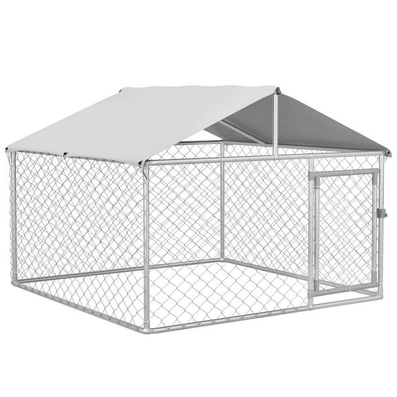 YYAo Doghouse, Puppy Shelter,Dog Kennel Outdoor for Small Medium Dogs with Waterproof Roof, Silver