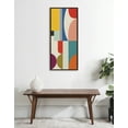 thumbnail image 6 of Kate and Laurel Sylvie Mid Century Modern Pattern Framed Canvas Wall Art by Rachel Lee of My Dream Wall, 18x40 Brown, Colorful Abstract Art Print for Home Wall Decor, 6 of 7
