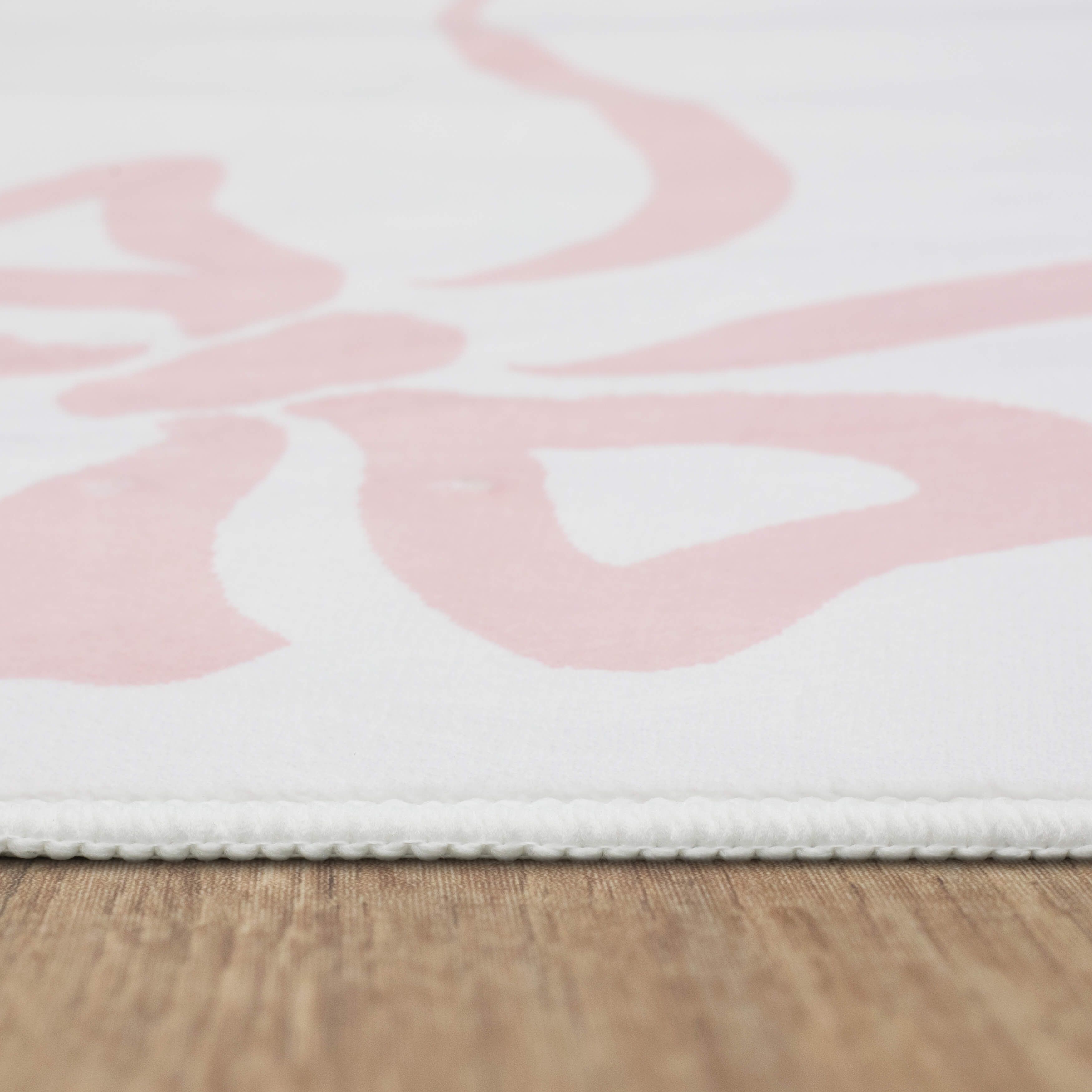 Mohawk Home Kids Collection Ribbons and Bows Low Pile Stain/Fade Resistant Washable Indoor Area Rug, Pink, 5' x 7'