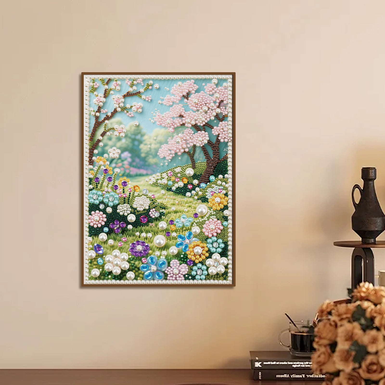 FLOPESN DIY Gemstone Pearl Diamond Art Painting Kit Unframed, 9.84X13.78in, Colourful Canvas Holiday Present Home Wall Decor Unframed-Scenery-1
