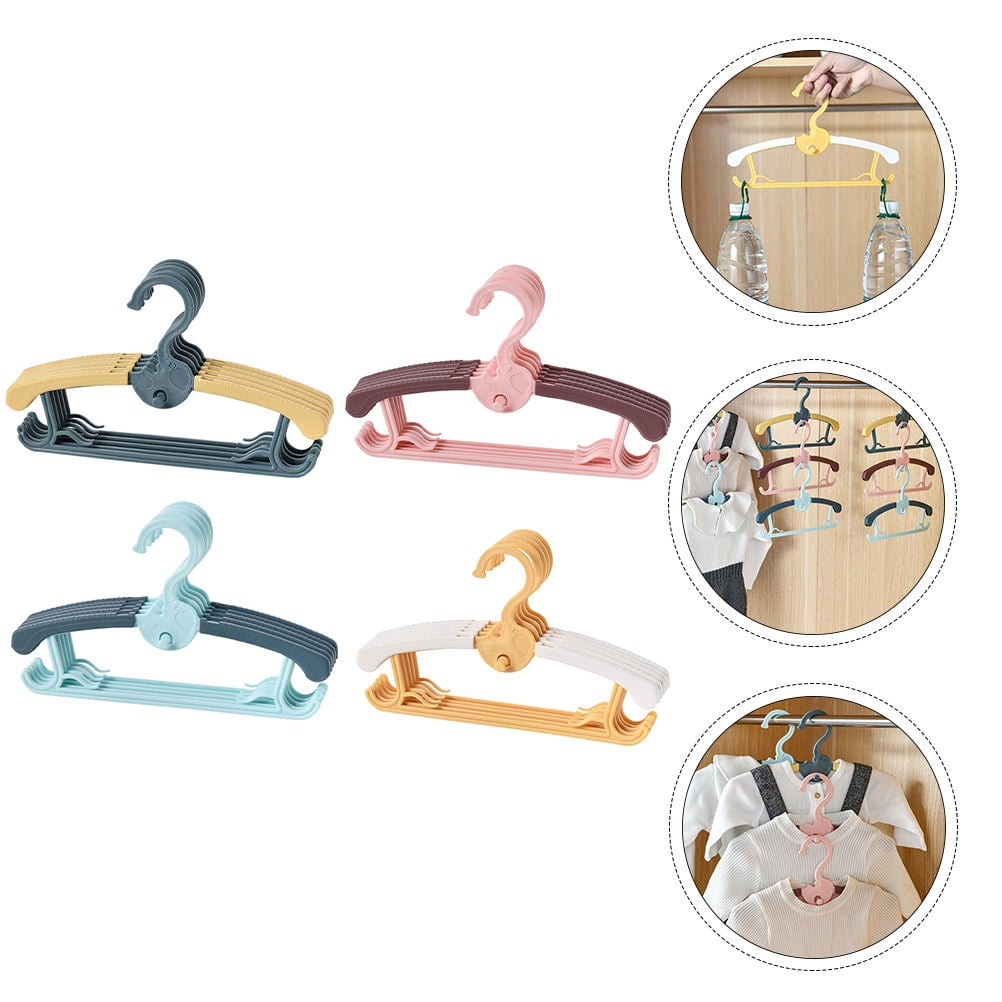 OUNONA 40 pcs Baby Clothes Drying Rack Anti-skid Clothes Hanger Retractable Hanger