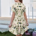 thumbnail image 5 of CCRFTGI Dresses for Children Girls Size 10-12 Casual Short Sleeve 2026 Summer A Line Swing Skater Dress Cute Floral Print Dresses Party Girls Clothes Fashion Mint Green 3-4 Years, 5 of 5