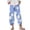 Light Blue, variant on Women's Capri Pants with Pockets Fashion Floral Printing Summer Plus Size Capris Casual Loose Stretch Waist Straight Cropped Pants for Women Yellow M