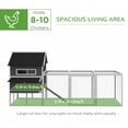 thumbnail image 4 of PawHut 137" Chicken Coop with Chicken Run, Nesting Box, Grey, 4 of 10