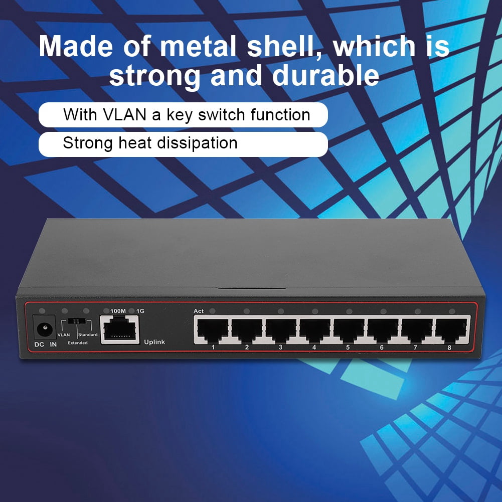 Greensen 9 Port Fast Ethernet Switch Desktop,Ethernet Splitter Ethernet Hub Plug and Play
