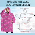 thumbnail image 4 of Oversized Wearable Blanket Hoodie,Pink Breast Cancer Sherpa Blanket Hoodie with Super Pockets,Super Warm Fuzzy Pullover for Women & Men, 4 of 6