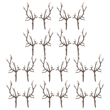 WEUVEB Artificial Antler Dried Tree Holiday Decoration Brown Plastic 20PCS