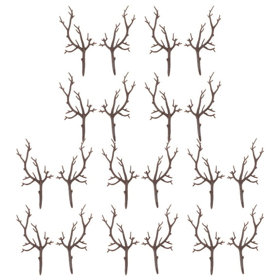 WEUVEB Artificial Antler Dried Tree Holiday Decoration Brown Plastic 20PCS