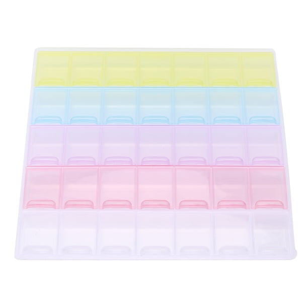 Caja De Almacenamiento De Color, Práctica Caja De Almacenamiento De Plástico Fácil De Transportar Para Obras De Arte Para Cuentas Para Anillos Para Pendientes Para Pastillas