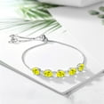 thumbnail image 3 of Gem Stone King 8.00 Ct Canary Mystic Topaz White Created Sapphire 925 Sterling Silver Bracelet for Women, 3 of 4