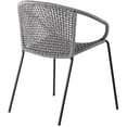 thumbnail image 4 of Armen Living LCSNSIGRY Snack Indoor Outdoor Stackable Steel Dining Chair with Grey Rope - Set of 2, 4 of 8