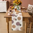 thumbnail image 2 of Abstract Geometric Table Runner 36 Inches, Farmhouse Vintage Polka Dot Red Brown Bed Runner Dresser Scarves Tabletop for Indoor Outdoor Parties/Ceremony/Banquet, 13"x 36", 2 of 8