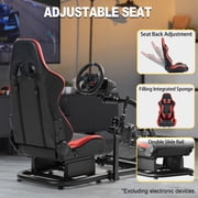 Marada Racing Simulator Cockpit with Game Seat Adjustable Fit for Logitech G25 G27 G29 G920 Racing Wheel Stand