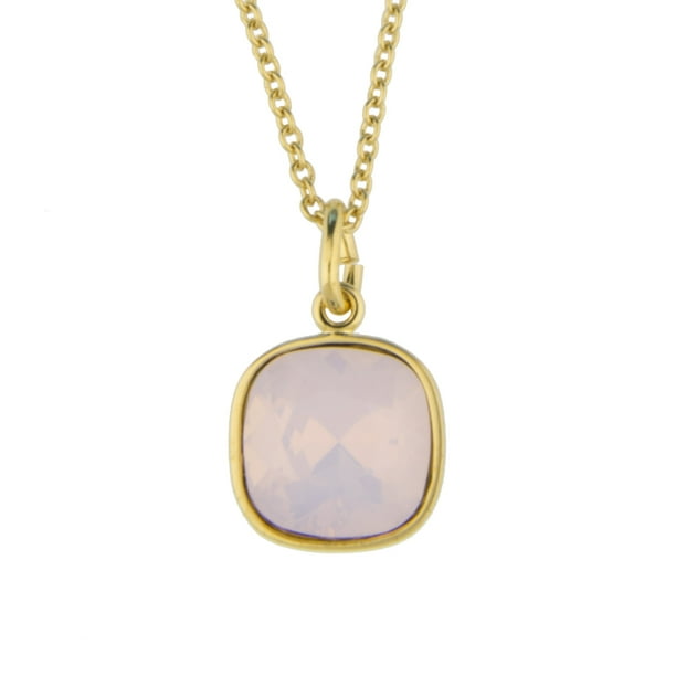 Collar para Mujer con Cristal Fino Swarovski en forma de Cuadrado– Bañado en Oro 14k- Collar Elegante y Brillante-Collares de Mujer de Moda- Joyería para Mujer de Moda- Regalo especial Ortiz Espinosa Temporada